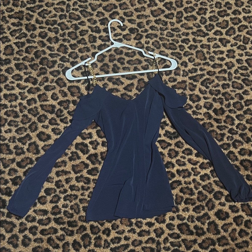 Navy Blue Off-Shoulder Women's Top Michael Kors
